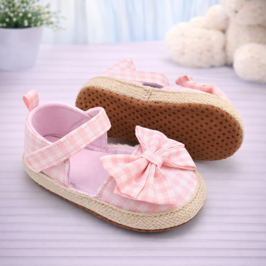 Baby Infant Girls Soft Sole Stripes Bowknot Shoes