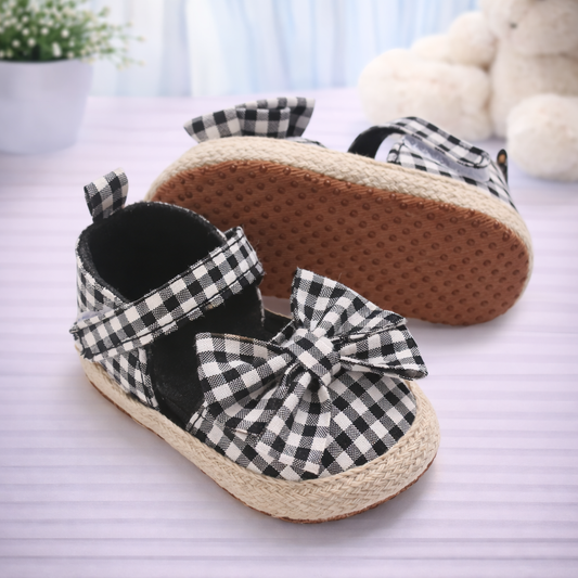 Baby Infant Girls Soft Sole Stripes Bowknot Shoes