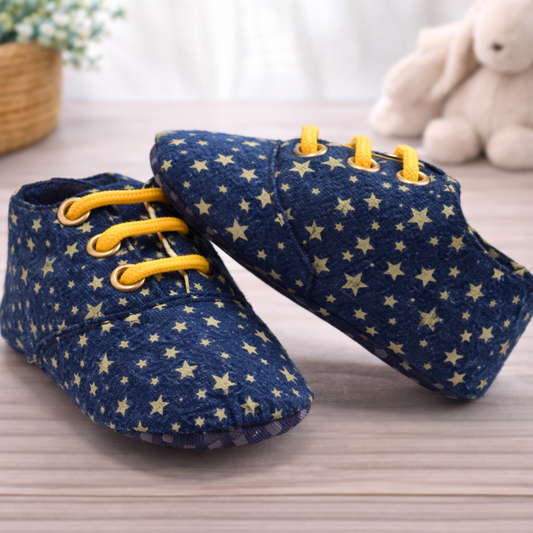 Baby Moo Star High Top Foldable Denim Casual Sneaker Booties