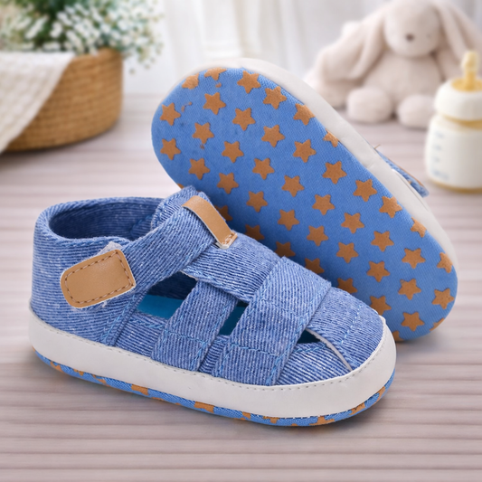 Baby Infant Boys Sandals Canvas Soft Sole Non-Slip Closed Toe