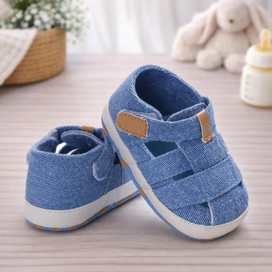 Baby Infant Boys Sandals Canvas Soft Sole Non-Slip Closed Toe