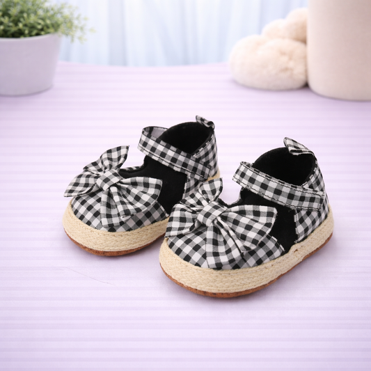 Baby Infant Girls Soft Sole Stripes Bowknot Shoes