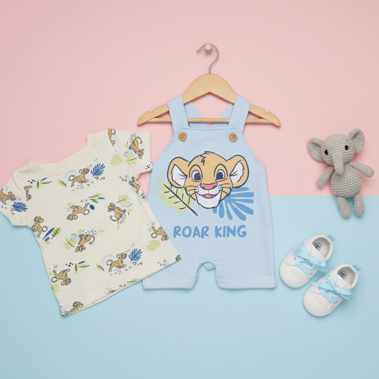 Roar King-Baby Dangries Set, Light Blue, White