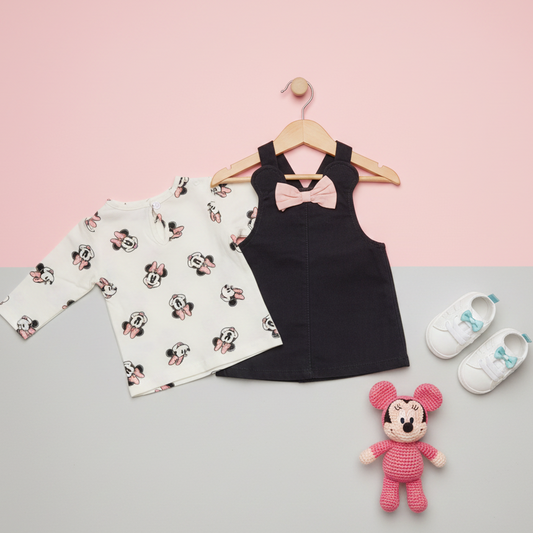 Piece Top And Dress Set - Blackminnie Mouse