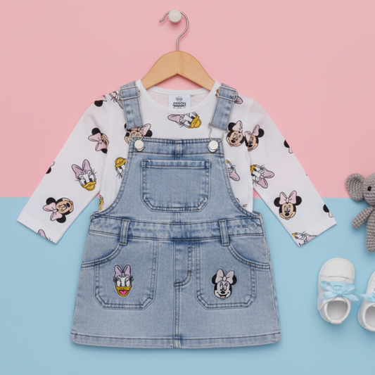 Denim Dungaree Dress - Denim Blueminnie Mouse