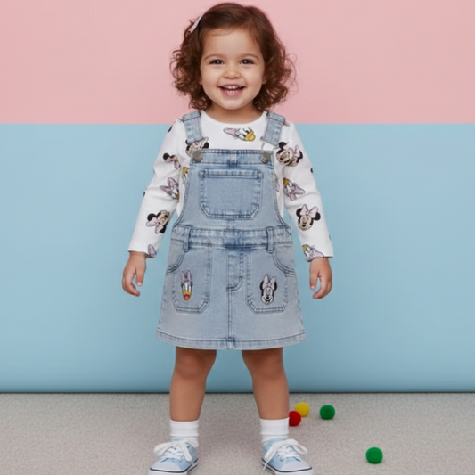 Denim Dungaree Dress - Denim Blueminnie Mouse