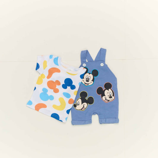 Disney Baby Boys’ Mickey Mouse Overall Romper Set - 2 Piece