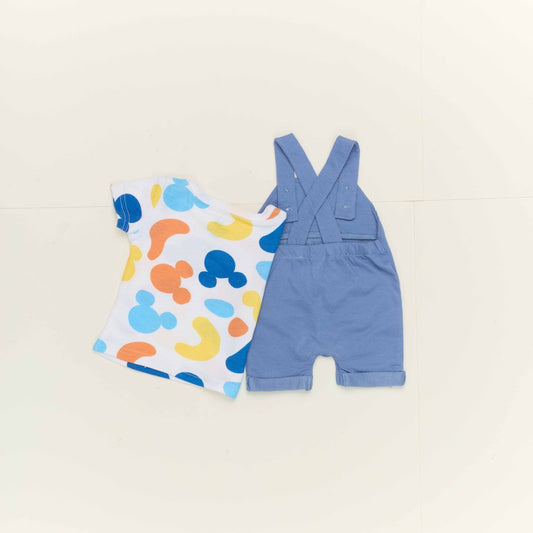 Disney Baby Boys’ Mickey Mouse Overall Romper Set - 2 Piece