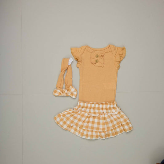 Rabbit Bear Baby Cheks  Romper Skirt Set